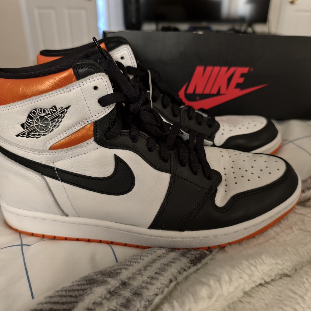 Nike Air Jordan Men's Black and Orange Shoes